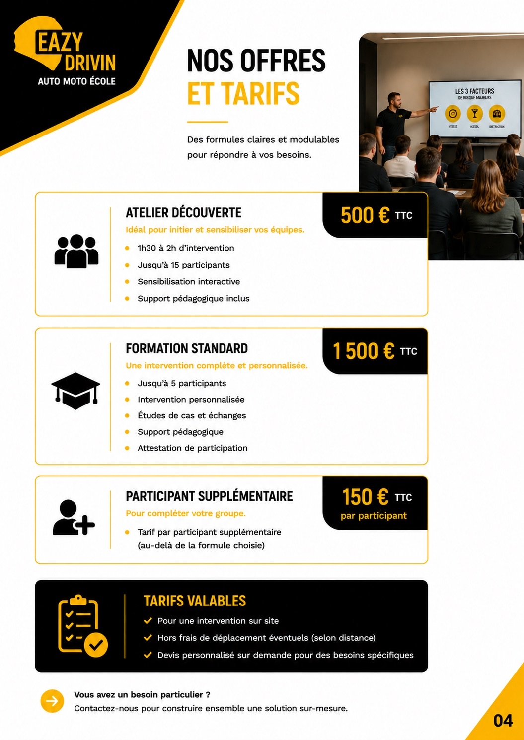 Nos offres et tarifs